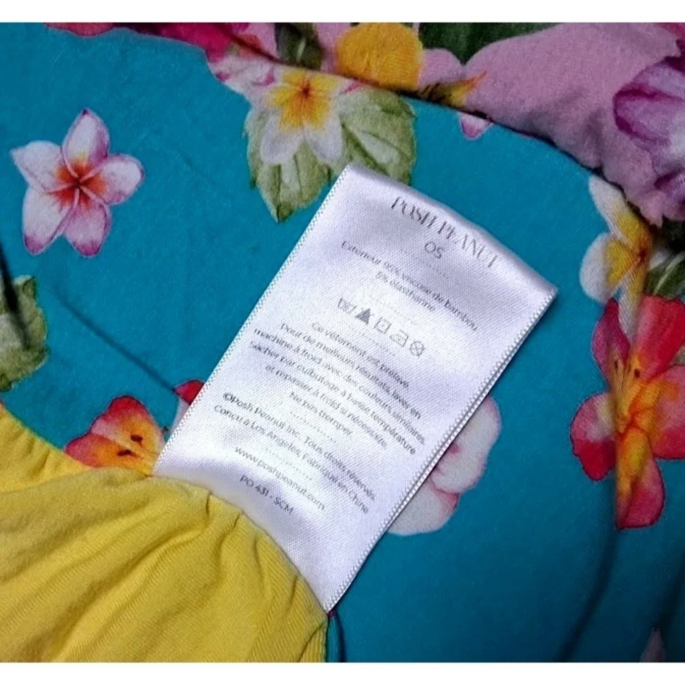 Posh Peanut Malana Luxe Patoo Blanket 50x50 Yellow Ruffle Tropical Floral Flower